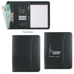 Leather Look 8 1/2" x 11" Zippered Portfolio With Calculator -  