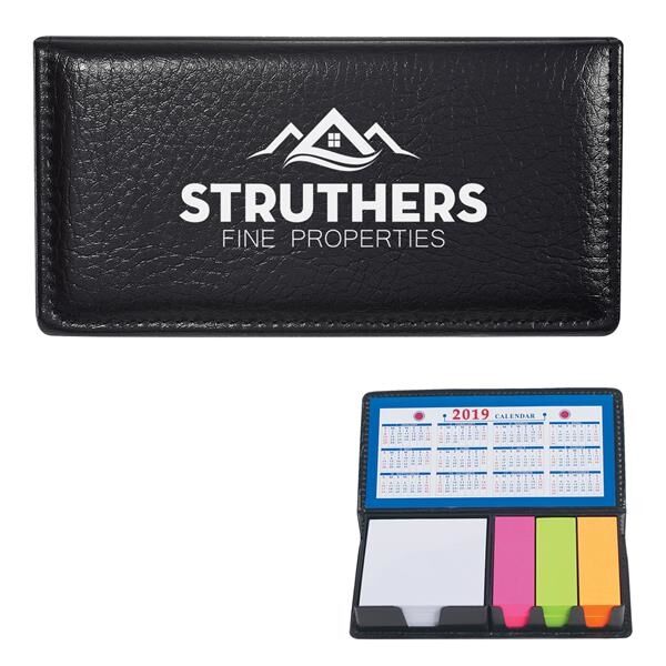 Main Product Image for Custom Printed Leather Look Case Of Sticky Notes With Calendar