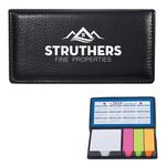 Leather Look Case Of Sticky Notes With Calendar - Black