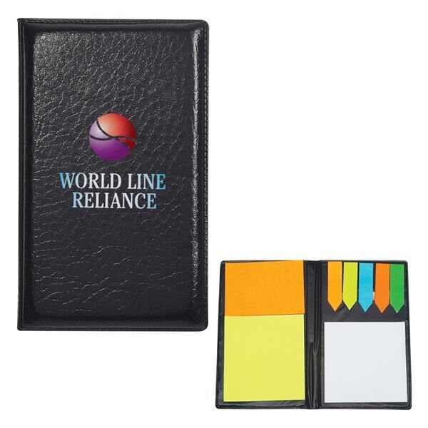 Main Product Image for Leather Look Padfolio With Sticky Notes & Flags