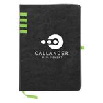 Leatherette Journal - Black with Lime
