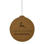 Leatherette Ornament - Circle - Brown