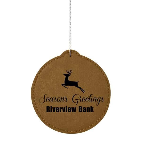 Main Product Image for Custom Imprinted Leatherette Ornament - Circle