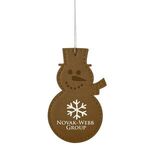 LEATHERETTE ORNAMENT - SNOWMAN -  