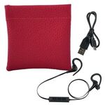 Leatherette Squeeze Tech Pouch With Wireless Earbuds -  