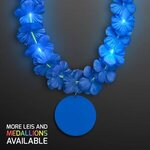 LED Blue Lei with Blue Medallion - Blue