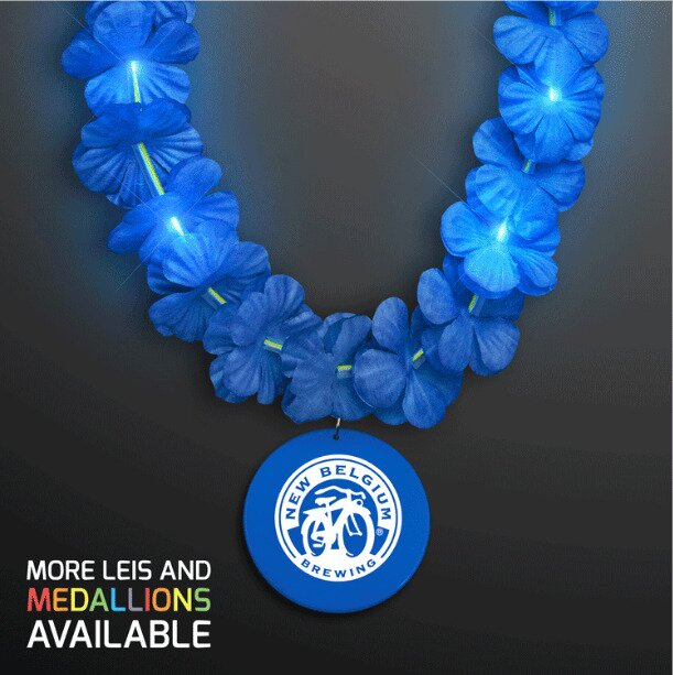 Main Product Image for LED Blue Lei with Blue Medallion