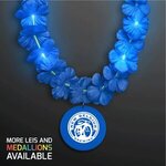 LED Blue Lei with Blue Medallion -  