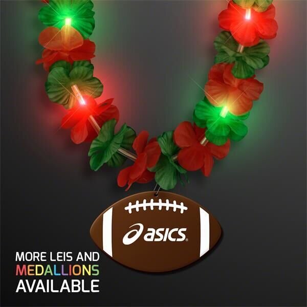 Main Product Image for LED Christmas Hawaiian Lei Party Necklace w/ Football Medallion