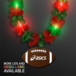 LED Christmas Hawaiian Lei Party Necklace w/ Football Medallion -  