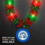 Buy LED Christmas Hawaiian Lei Party Necklace w/ Blue Medallion