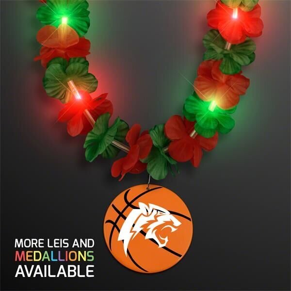 Main Product Image for LED Christmas Hawaiian Lei w/ Basketball Medallion