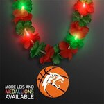 LED Christmas Hawaiian Lei w/ Basketball Medallion -  