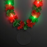LED Christmas Hawaiian Lei w/ Black Medallion - Black