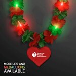 LED Christmas Hawaiian Lei w/ Heart Medallion -  