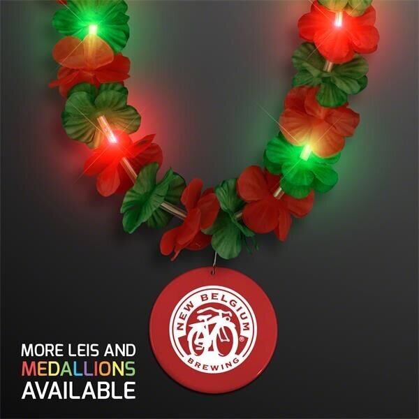 Main Product Image for LED Christmas Hawaiian Lei w/ Red Medallion