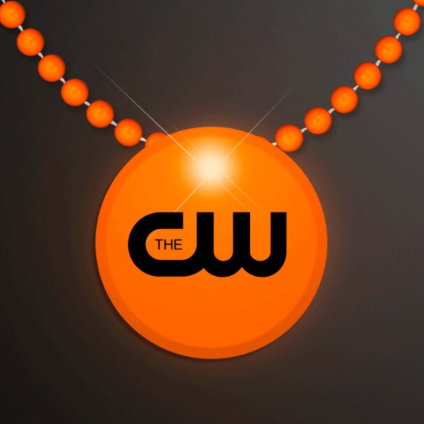 Main Product Image for LED Circle Badge with Beads - Orange