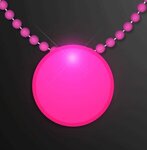 LED Circle Badge with Beads - Pink - Pink