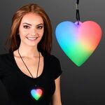 LED Deco Heart Necklace on Black Lanyard