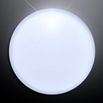 LED Frosted Circle Badge with Safety Pin - White - White