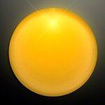 LED Frosted Circle Badge with Safety Pin - Yellow - Yellow