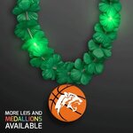 LED Green Lei with Basketball Medallion -  