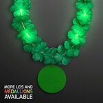 LED Green Lei with Green Medallion - Green