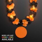 LED Halloween Lei with Orange Medallion - Orange
