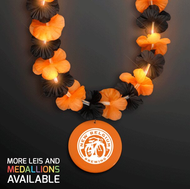 Main Product Image for LED Halloween Lei with Orange Medallion