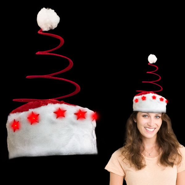 Main Product Image for Santa Hat LED Light Up Spring Tree Santa Novelty Hat
