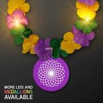 LED Mardi Gras Lei with Purple Medallion -  