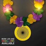 LED Mardi Gras Lei with Yellow Medallion -  