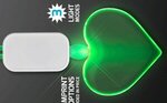 LED Neon Lanyard with Acrylic Heart Pendant - Green - Green