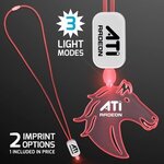 LED Neon Lanyard with Acrylic Horse Pendant - Red -  