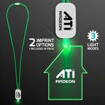 LED Neon Lanyard with Acrylic House Pendant - Green -  