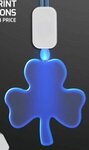 LED Neon Lanyard with Acrylic Shamrock Pendant - Blue - Blue