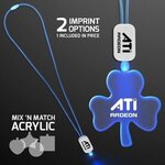 Buy LED Neon Lanyard with Acrylic Shamrock Pendant - Blue