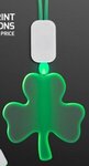 LED Neon Lanyard with Acrylic Shamrock Pendant - Green - Green