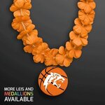 LED Orange Lei with Basketball Medallion -  