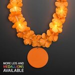 LED Orange Lei with Orange Medallion - Orange