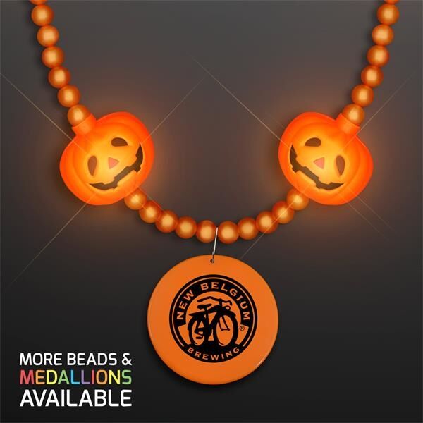 Main Product Image for LED Pumpkin Light Beads with Orange Medallion