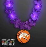 LED Purple Lei with Basketball Medallion -  