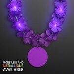 LED Purple Lei with Purple Medallion - Purple