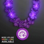 LED Purple Lei with Purple Medallion -  