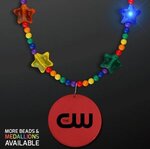 LED Rainbow Beads with Red Medallion -  