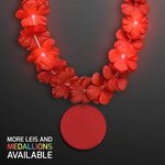 LED Red Lei with Red Medallion - Red
