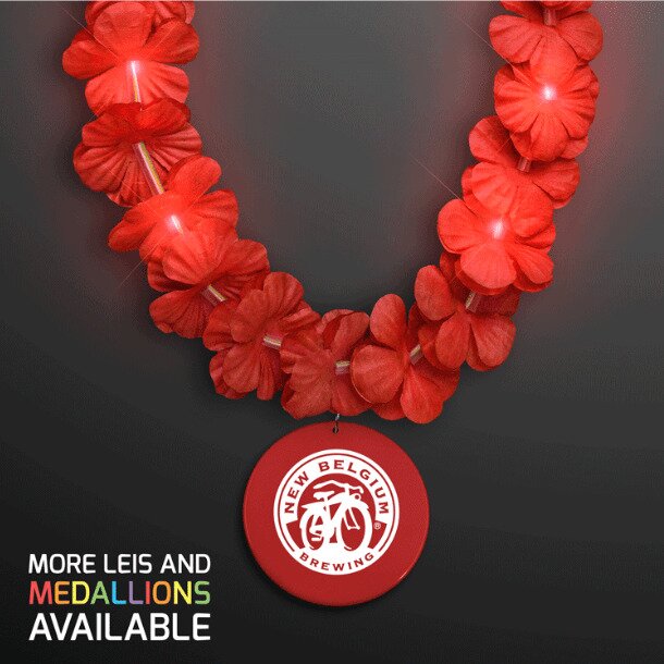 Main Product Image for LED Red Lei with Red Medallion