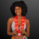 LED Red Lei with Red Medallion -  