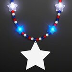 LED Red, White, & Blue Beads with Star Medallion - Red-white-blue