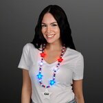 LED Red, White, & Blue Beads with Star Medallion -  